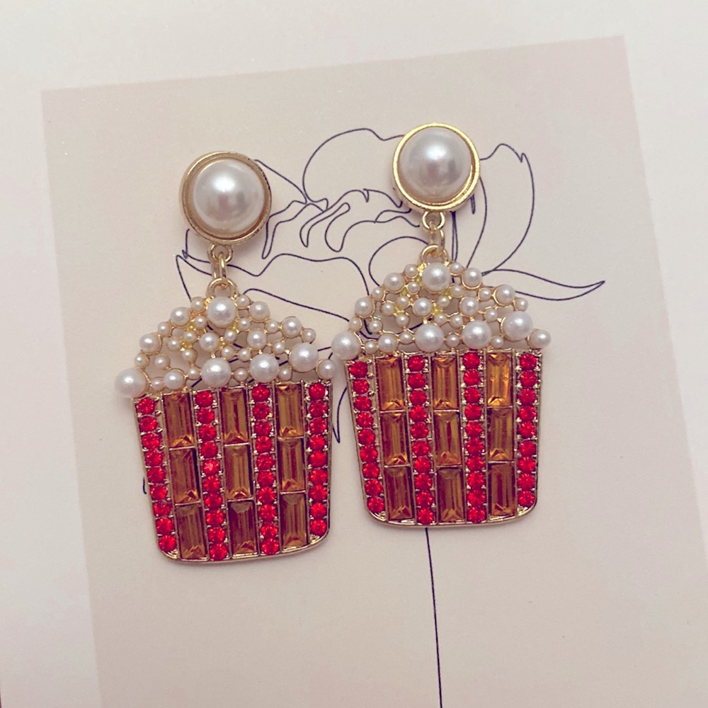Popcorn Earrings Fun Unique
